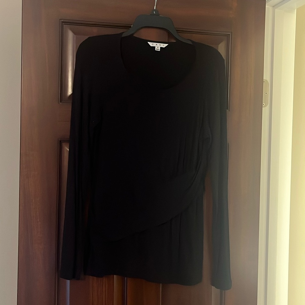 Cabi fitted black top with slimming waist feature